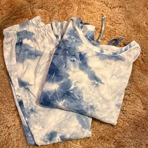 Lilac & London Blue Tie-Dye 2 piece Lounge Set